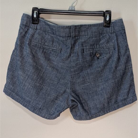 J. Crew Factory Blue Chambray 100% Cotton Preppy Chino Shorts Size 8 - Picture 4 of 9